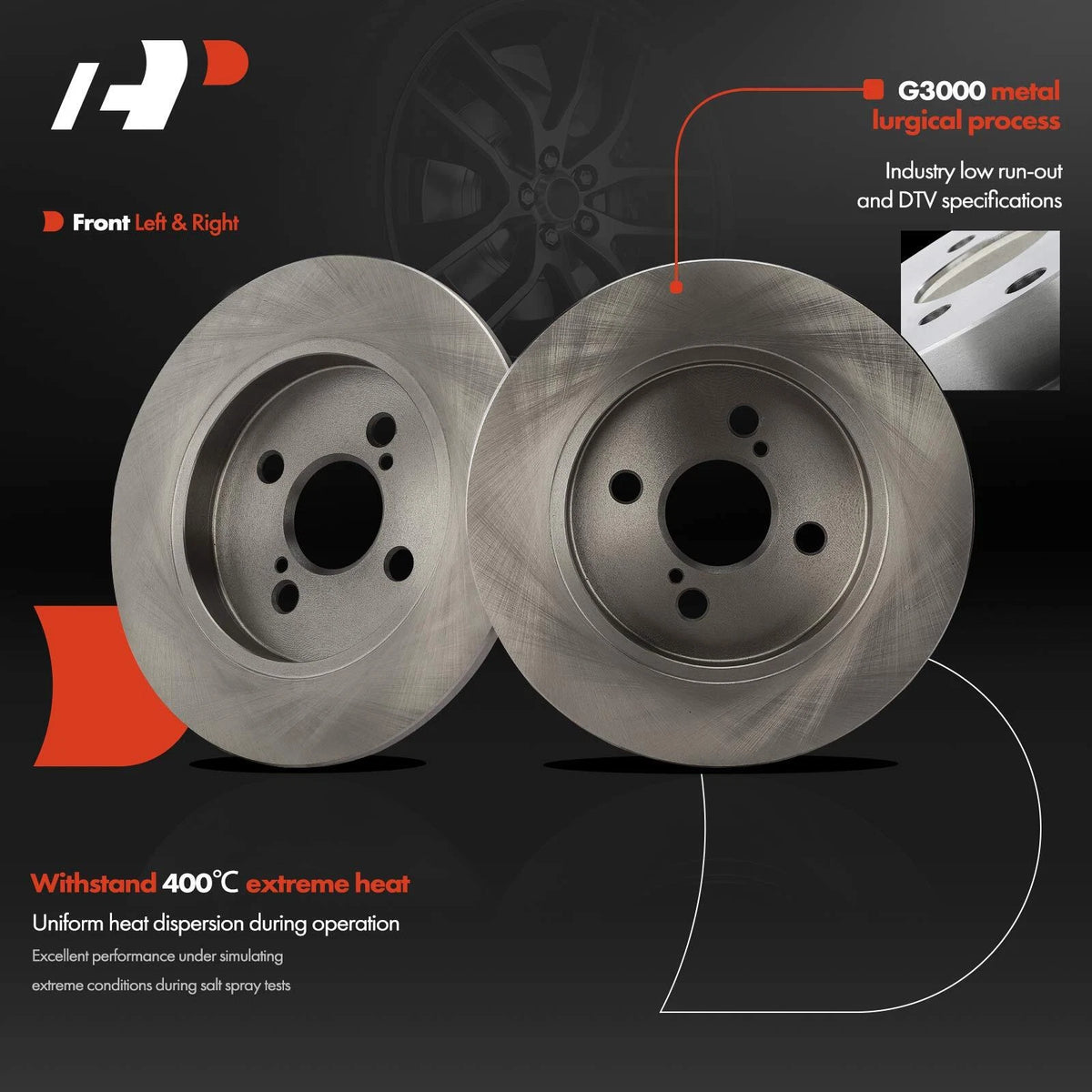 Rear Side Disc Brake Rotors for Toyota Yaris (2012–2018) BR901190, PRT6183