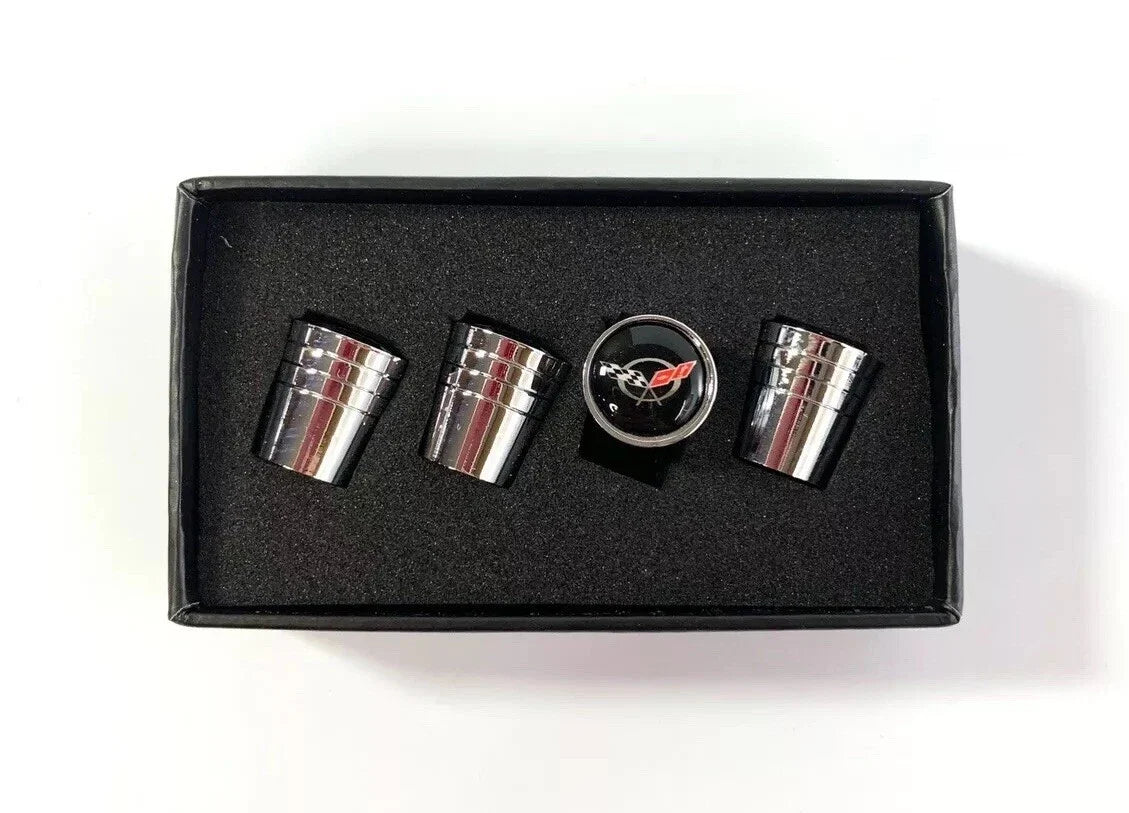 Valve Stem Caps Premium Chrome Tapered for Chevrolet Corvette C5 (1997–2004)