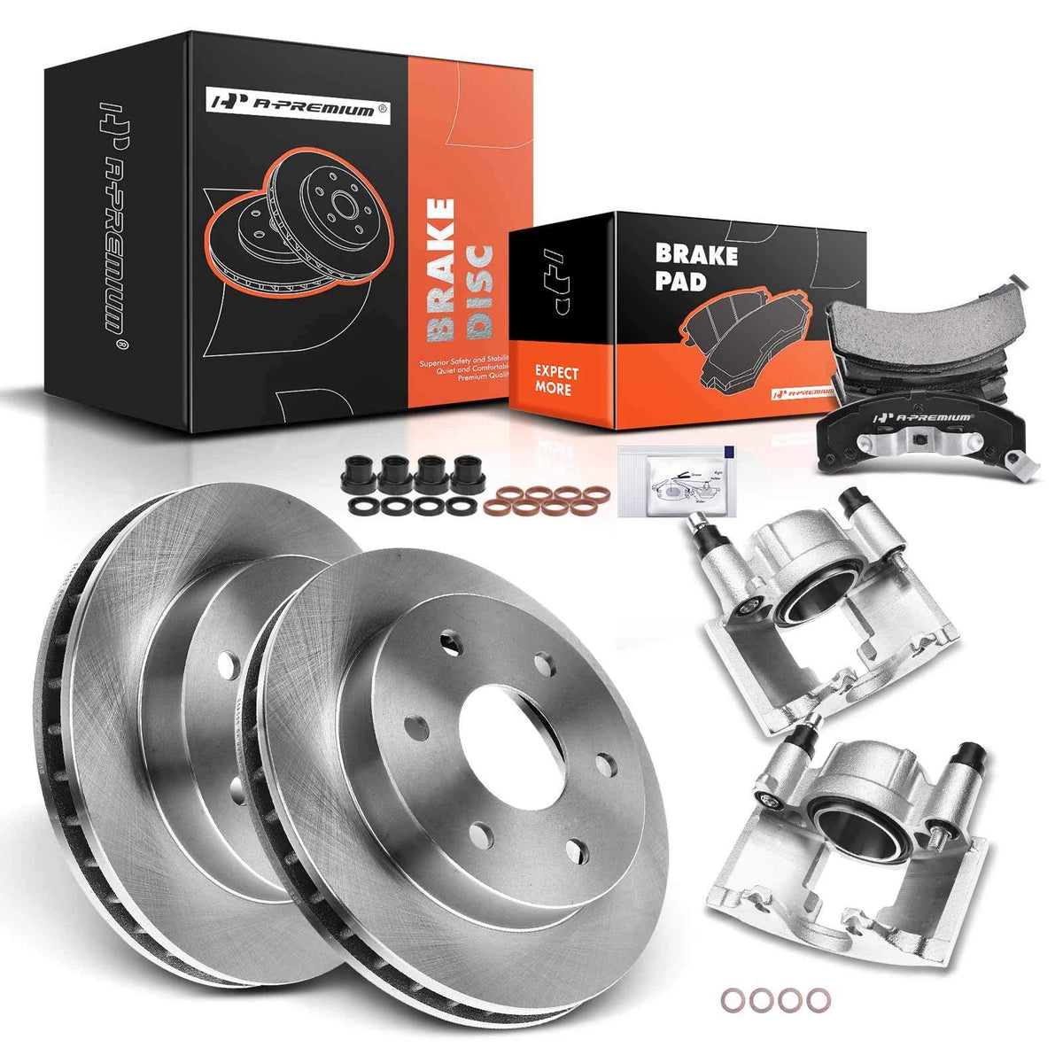 Set of 4 Front Disc Brake Rotors & Pads for Chevy Tahoe GMC Cadillac (2000–2023) - 12321448, 18029805, R-5569