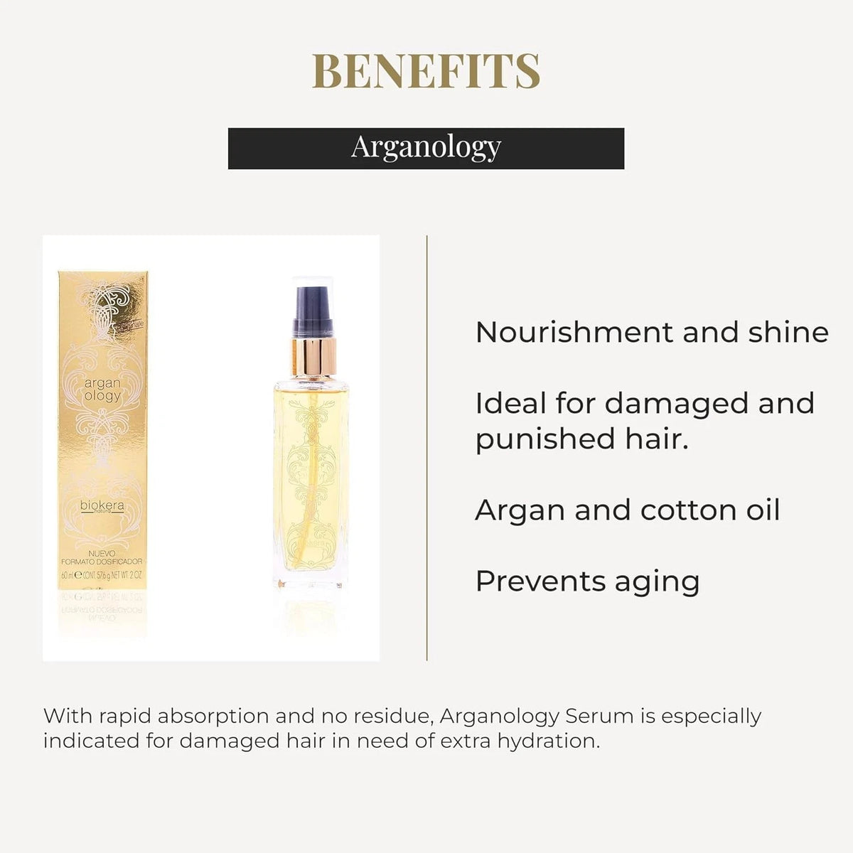 Argan Oil Hair Serum for Biokera Arganology (60 2 Ounce)