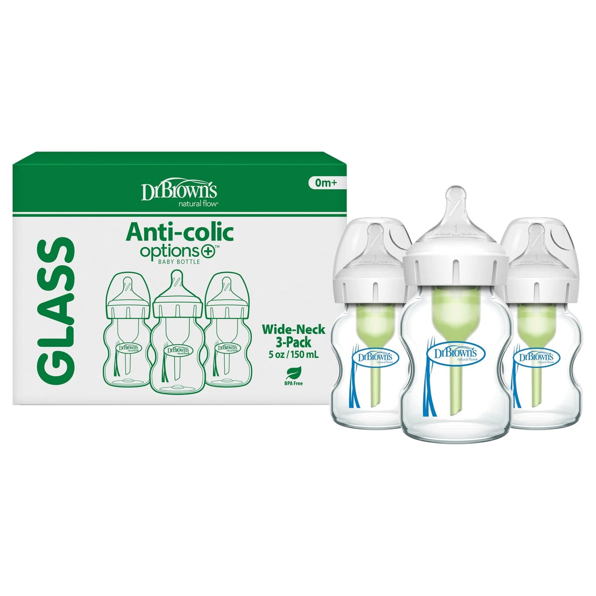 3 Count Anti-Colic Bottles for Dr. Brown's Natural Flow (Pack of 1)