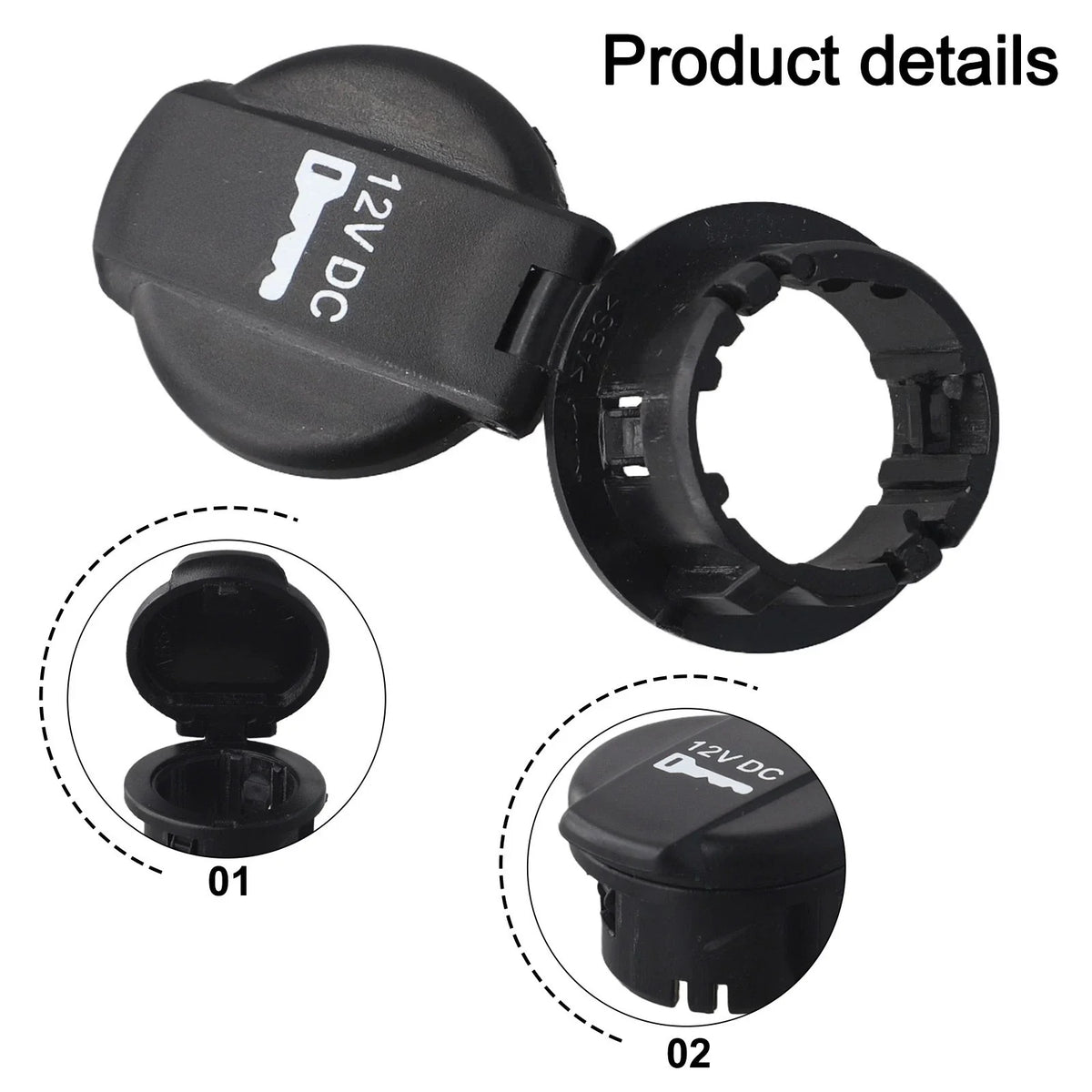 12V Power Outlet Cap Cover for Jeep Wrangler & Ram Truck