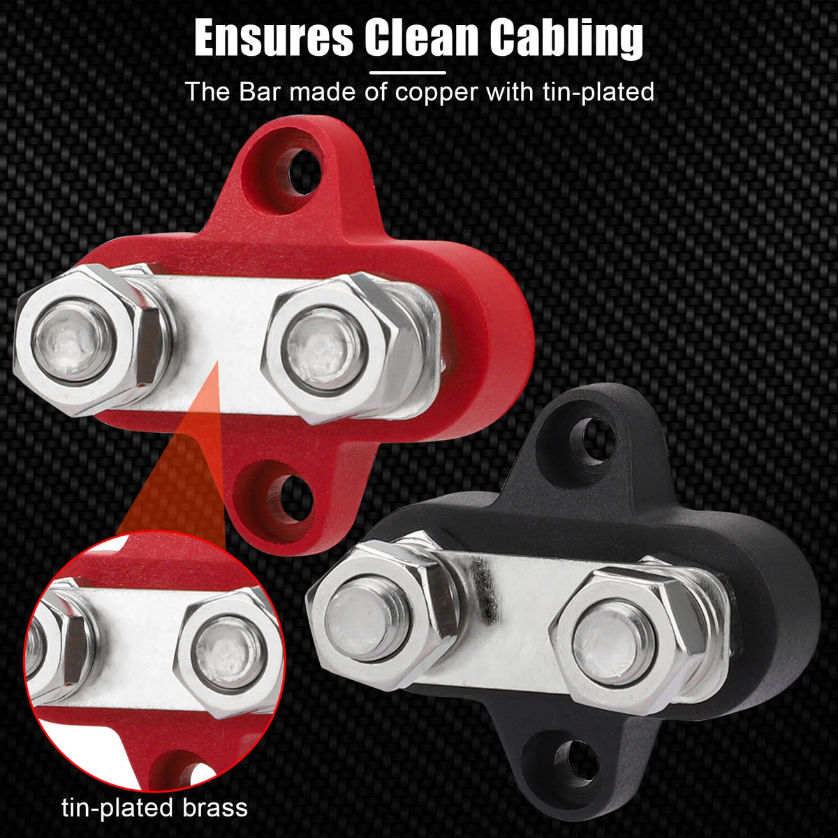 Battery Terminal Block Dual Studs Junction for RV Car Boat