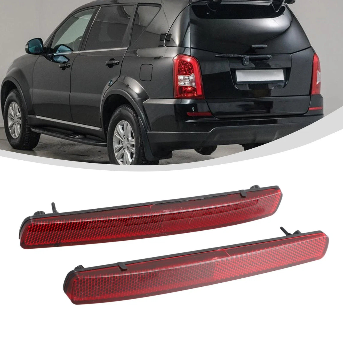 Pair Rear Bumper Reflector for Ssangyong Rexton (2006–2017), Kyron (2007–2011)
