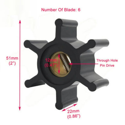 Impeller & O-ring for Johnson 09-810B, Volvo 876097, Yanmar 128990-42200