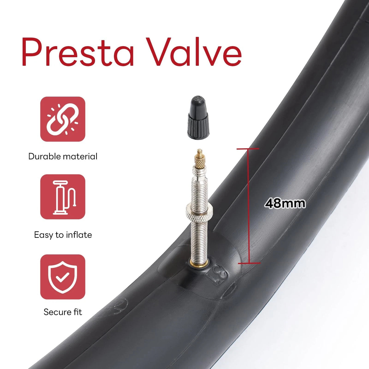 700x25C/32C FV48mm Bike Tube for (Qty 1)