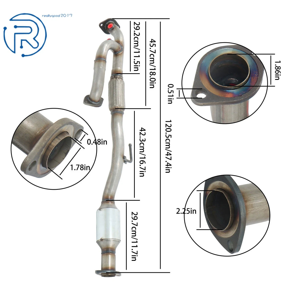 Rear Catalytic Converter for Lexus ES330 (2004–2006) / Toyota Solara (2004–2008) 3.3L