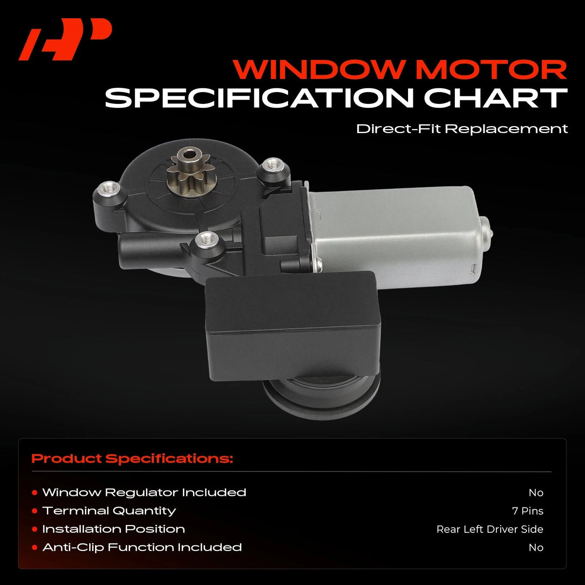 Window Motor for Toyota Camry (2017–2020) 8571006320, 85710-06320, 85720E
