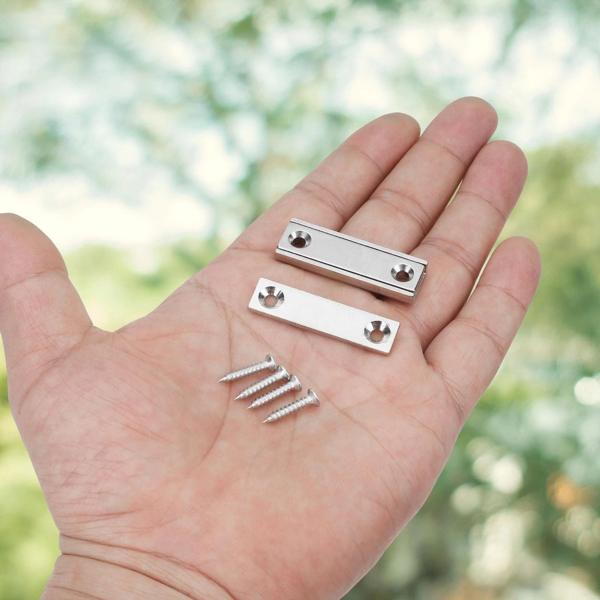 2X Bar Magnets with Screws, 70lbs Neodymium Disc Magnet with Holes