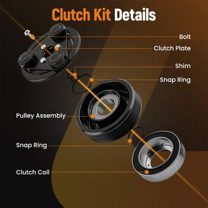 A/C Compressor Coil Clutch Assembly Kit for Toyota Tacoma (2016–2018)