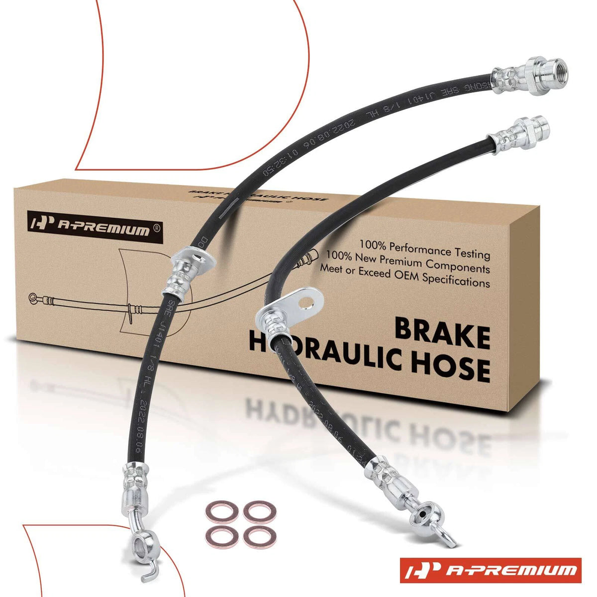 2X Rear Brake Hydraulic Hose for Mitsubishi Galant Eclipse (2004–2012) 4650A258, 4650A257, 2202840, 2202839, H621089, BH142886