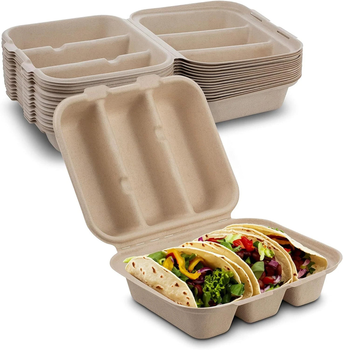 Pack of 15 Taco Holders for Food Service (8" x 7" x 3")