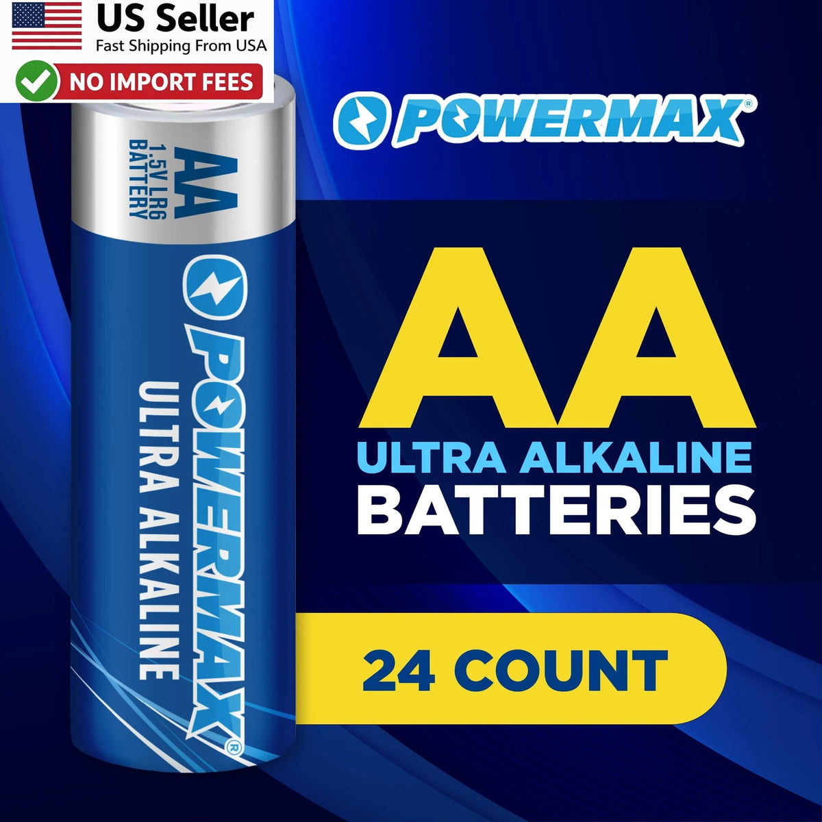 24 Count Powermax AA Batteries Ultra Long Lasting Alkaline