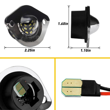 2X LED License Plate Light Lamp Assembly for Ford Mustang (1994–2004)