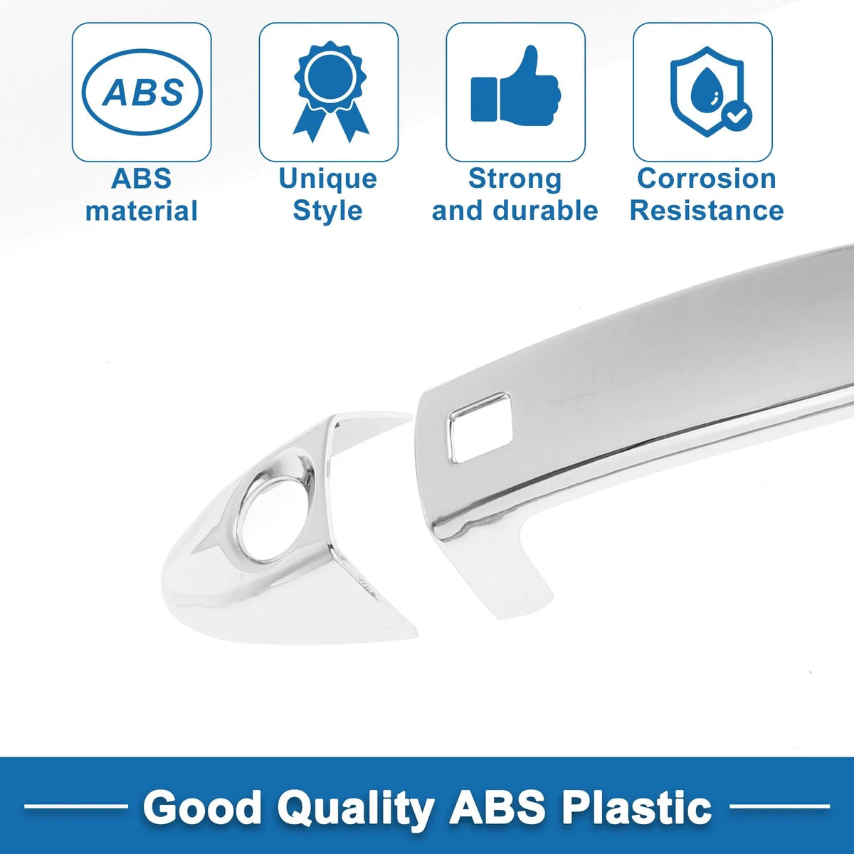 Door Handle Cover Trim for Ford Fiesta (2009–2012) Silver Tone