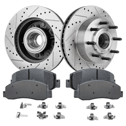Disc Brake & Pad Kit for Ford F-250 Super Duty (2010–2012) Cross-drilled