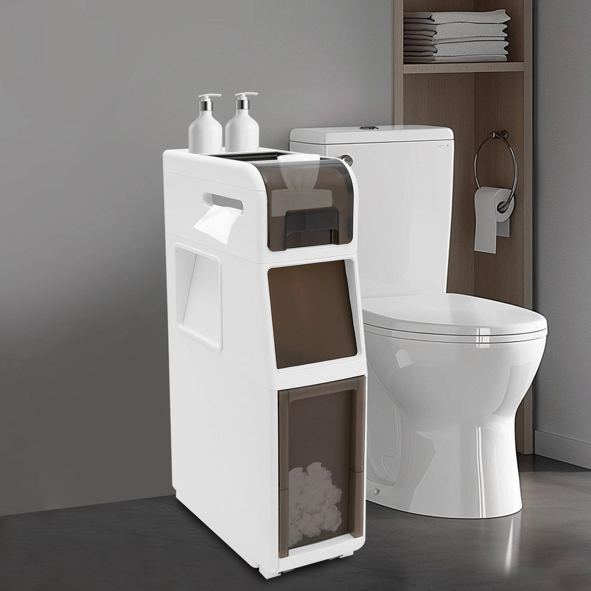 Bathroom Storage Cabinet for Floor Standing Toilet
