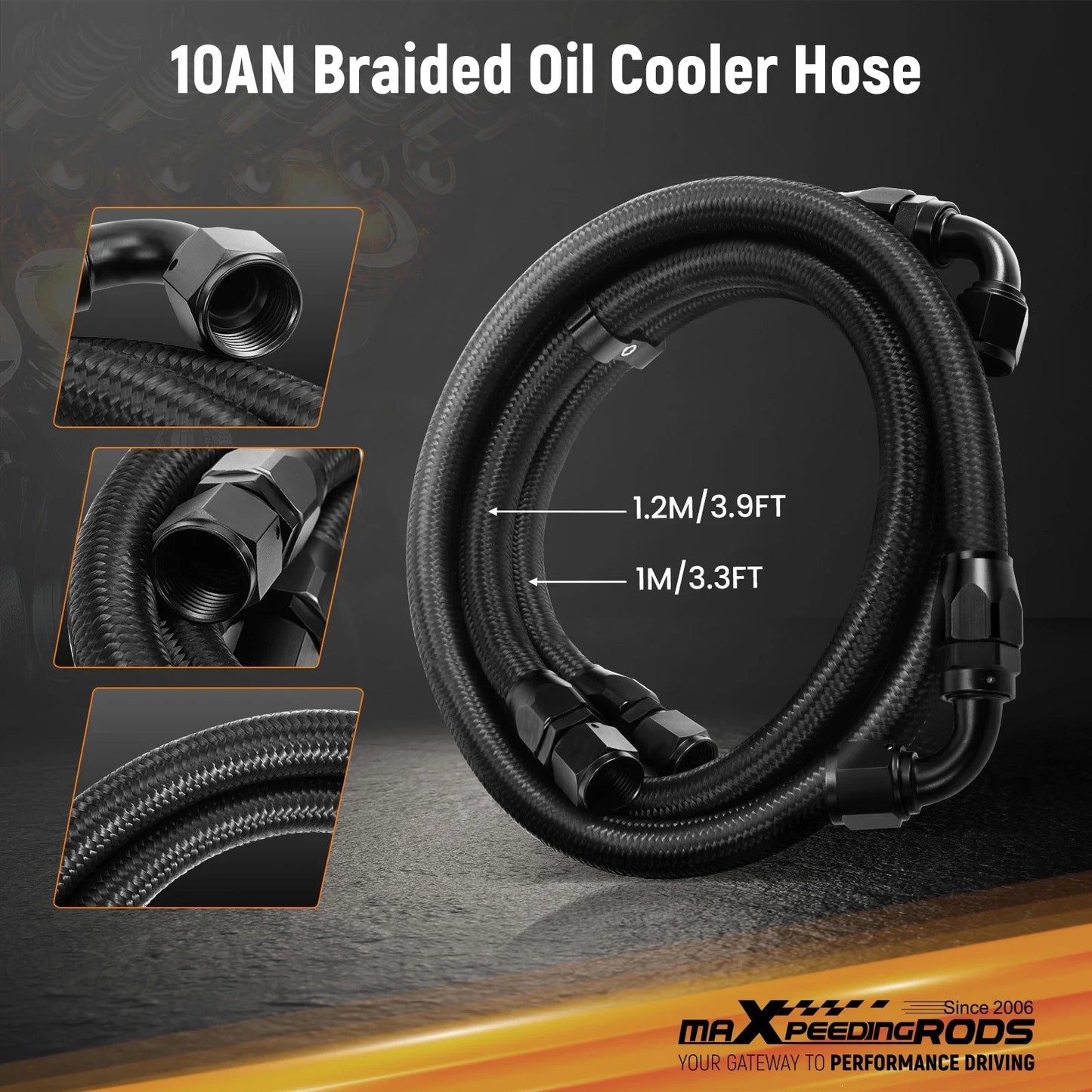 Transmission Engine Oil Cooler Universal 10AN Aluminum w/ Filter Adapter