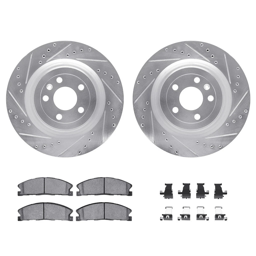 Rotor Set for Lincoln MKT (2013–2019) | Drilled and Slotted | ALX-PAU-DF-7512-54209-CLA3