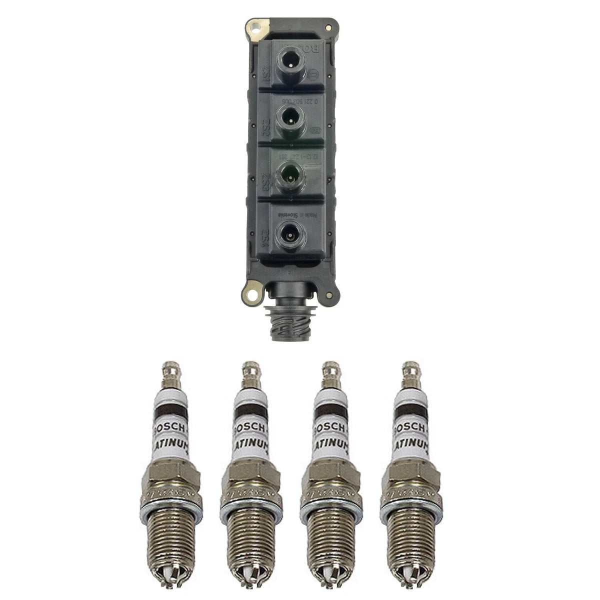 Set of 4 Bosch Ignition Coils & Platinum Spark Plugs for BMW E36 318i/318is/318ti/Z3