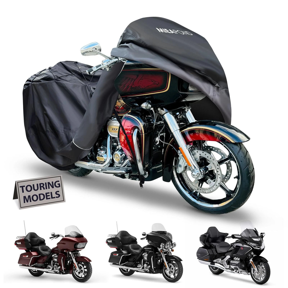 Waterproof Motorcycle Cover for Harley Touring Models (Road Glide, Road King)