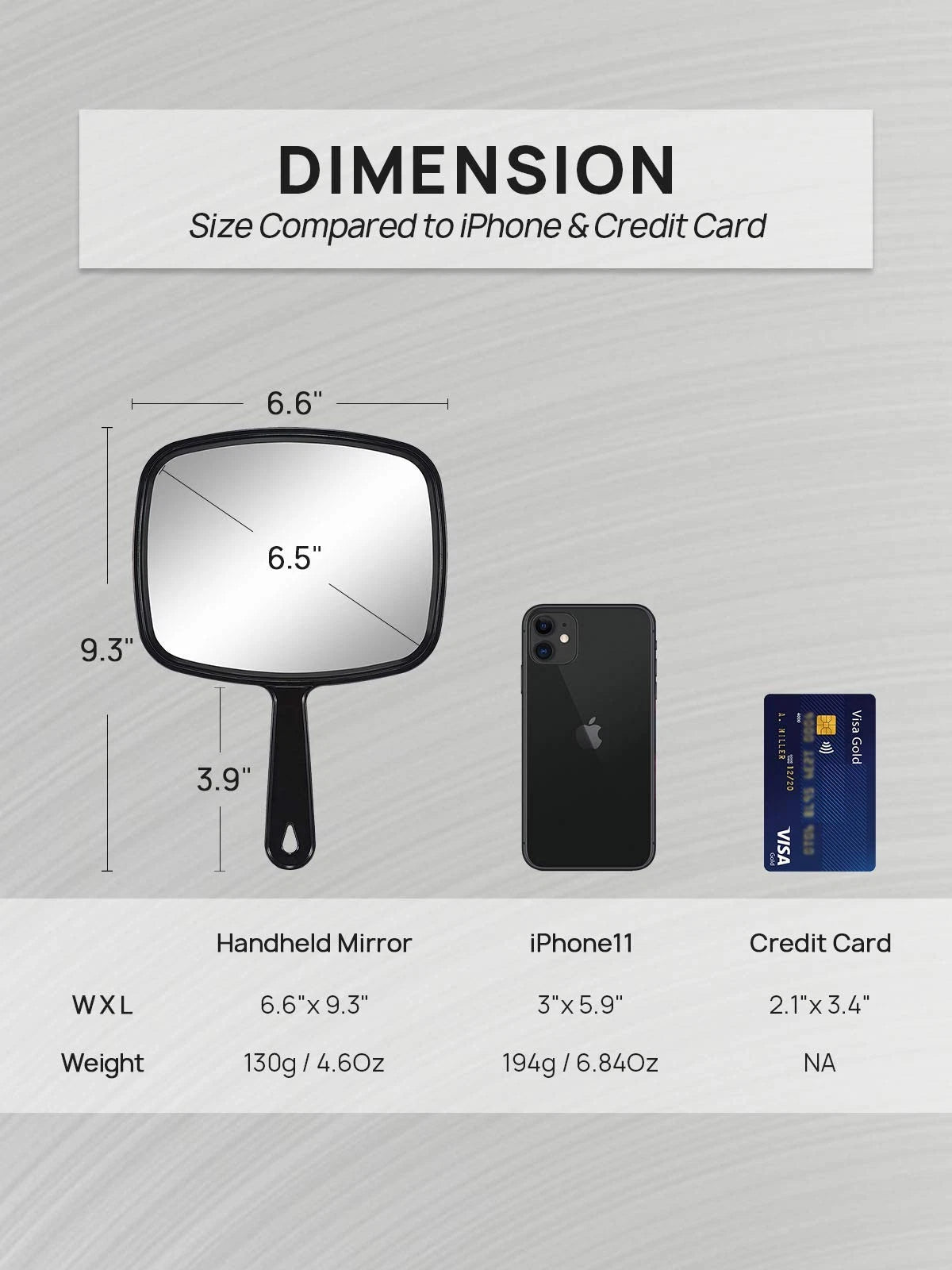 Large Handheld Mirror for Salon Professional Use (6.6 x 5.4 Inch)