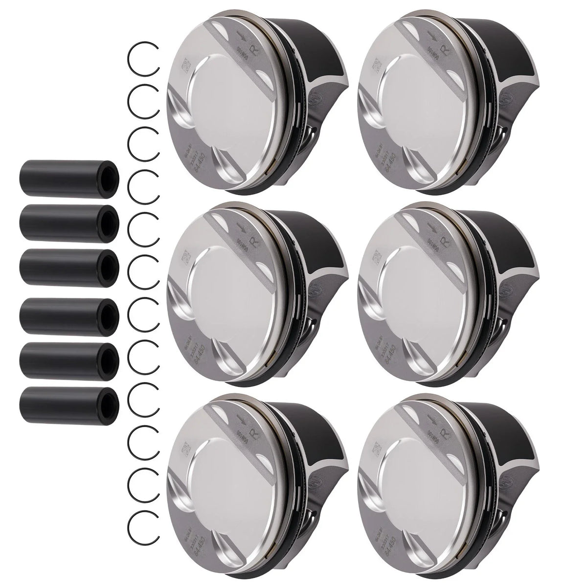 Set of 6 Pistons & Rings for VW Audi Porsche 3.0 TFSI EA839 (2017–2023)