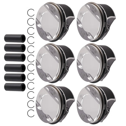 Set of 6 Pistons & Rings for VW Audi Porsche 3.0 TFSI EA839 (2017–2023)