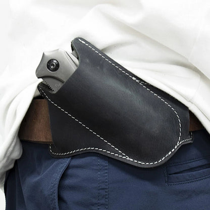 Folding Blade Knife Sheath for Pocket Tools (1pc) Black Leather