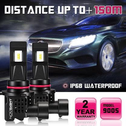 2X 9005 LED Headlight Bulbs Kit for NOVSIGHT (10000LM, 6000K)