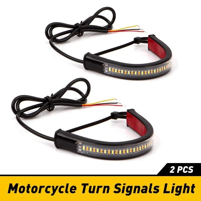 Amber White LED Fork Turn Signal Blinkers for Motorcycle