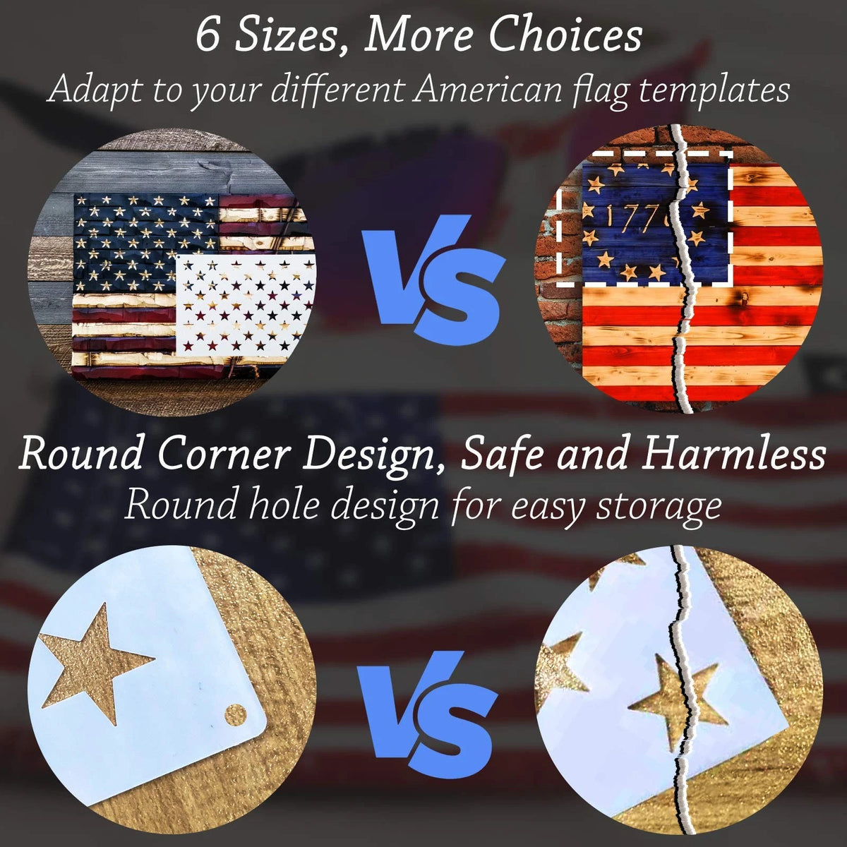 Set of 50 Star Stencils for American Flag Templates