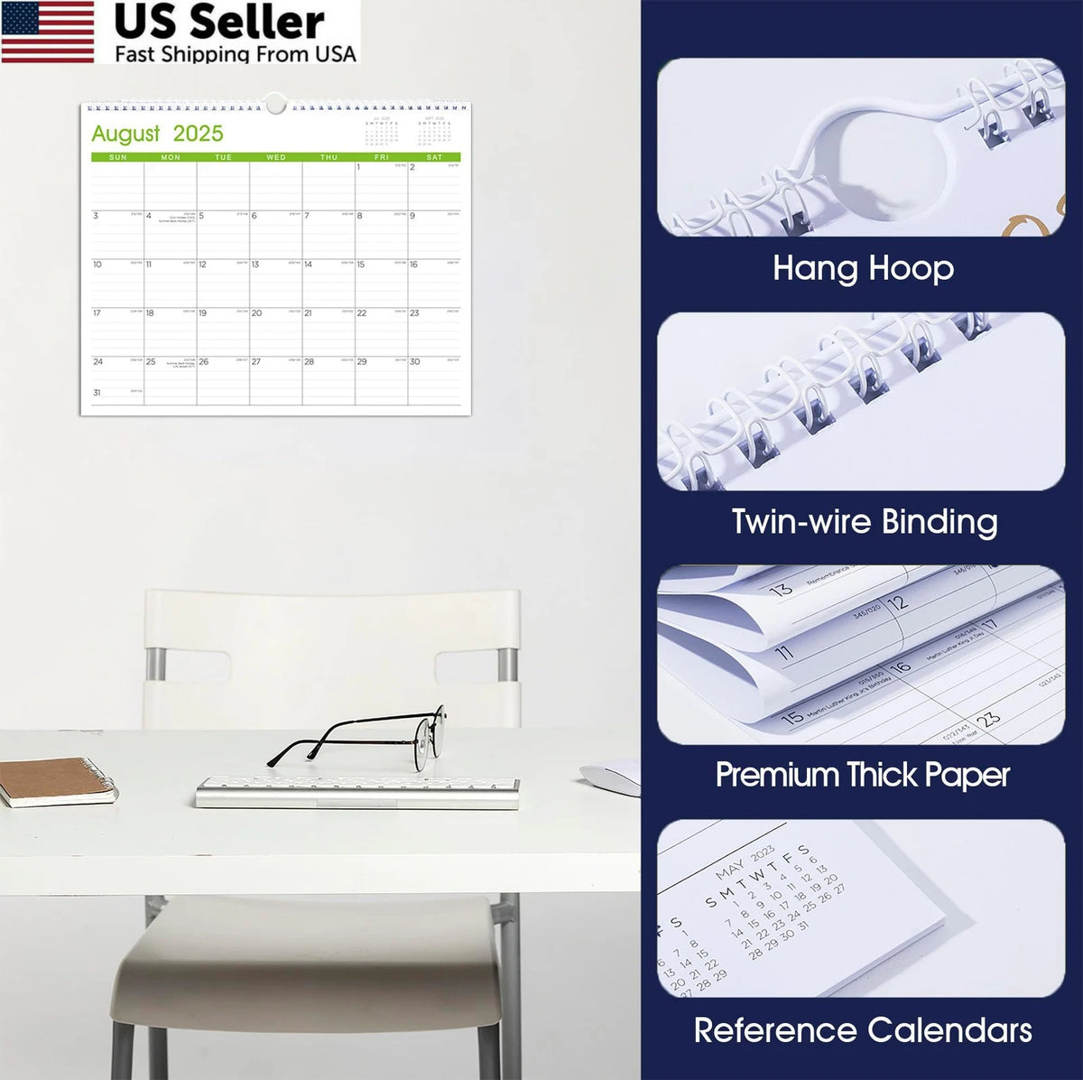 Large Monthly Wall Calendar 2025-2026 for Planning (2025–2026)