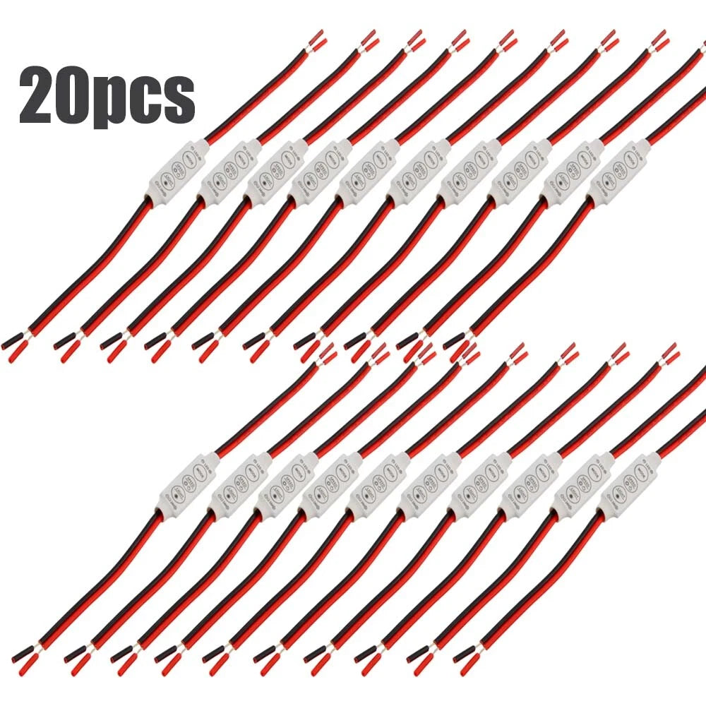 20Pcs Inline Dimmer Switch for LED Strip Light Kit