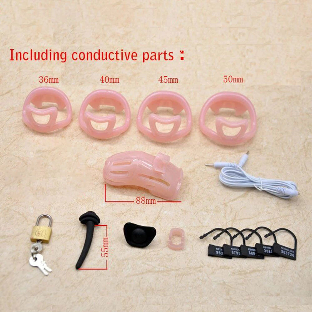 Male Chastity Device Corona Cage with 4 Size Rings (2022)