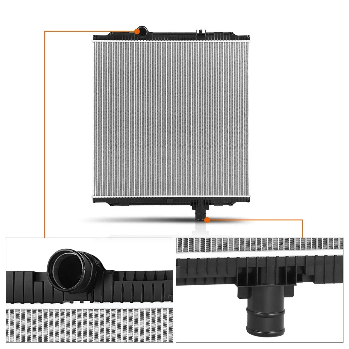 2-Row Cooling Radiator for Peterbilt 386 384 389/Kenworth W900 T800 T400 (2008–2013)