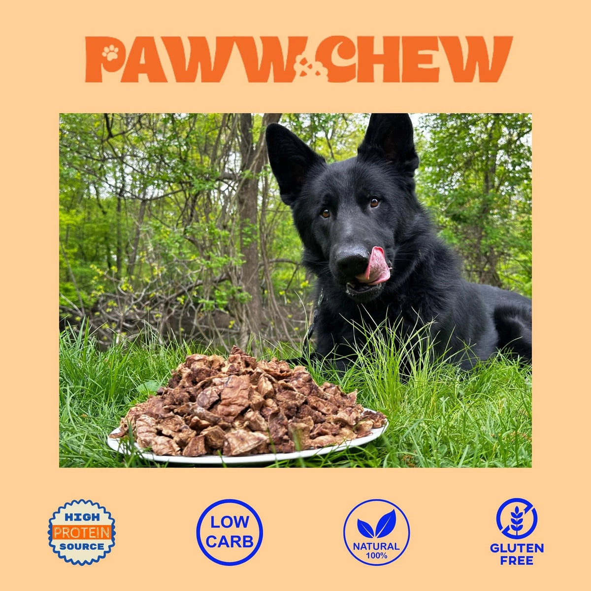 2.5 LB Beef Lung Dog Treats for Dogs - Single Ingredient, High Protein