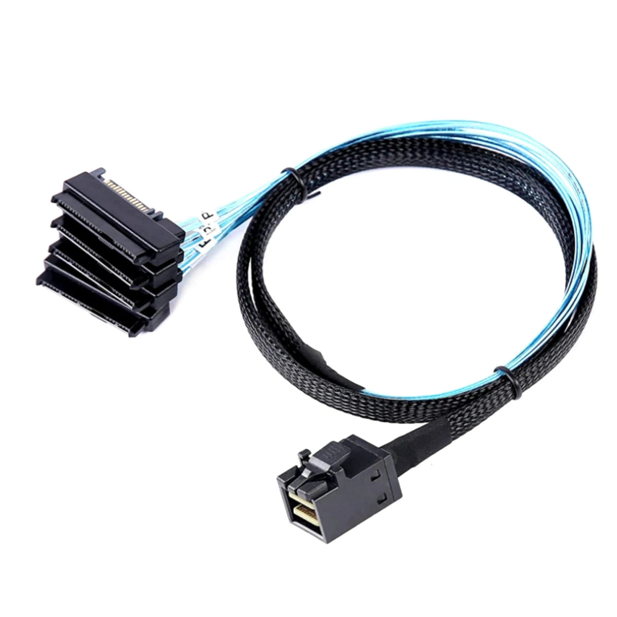 1M Mini SAS HD SFF-8643 to 4 SAS SFF-8482 Forward Breakout Cable
