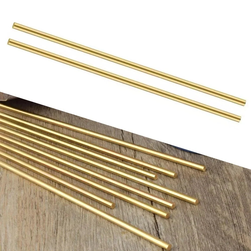 Set of 2 Brass Round Rods 3mm Diameter 200mm Length for Miniature Shafts