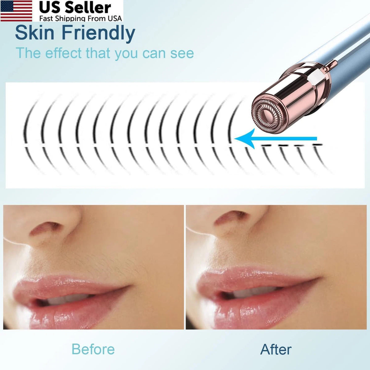 Facial Hair Removal Device for Women - Electric Blue