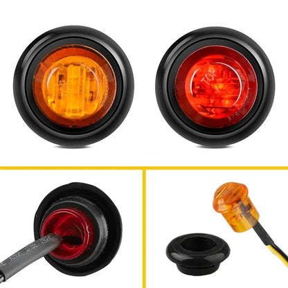 Set of 2 Round LED Marker Lights for Pickup Truck Trailer (3/4")