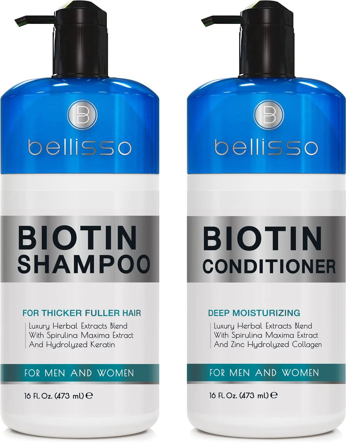 Biotin Shampoo and Conditioner Set (Pack of 2) - Sulfate Free 16 Fl Oz