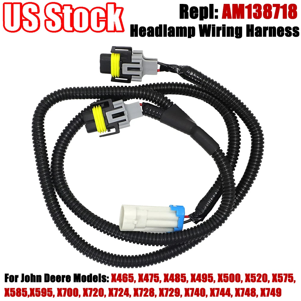 Headlamp Wiring Harness for John Deere X485 X720 (AM138718)