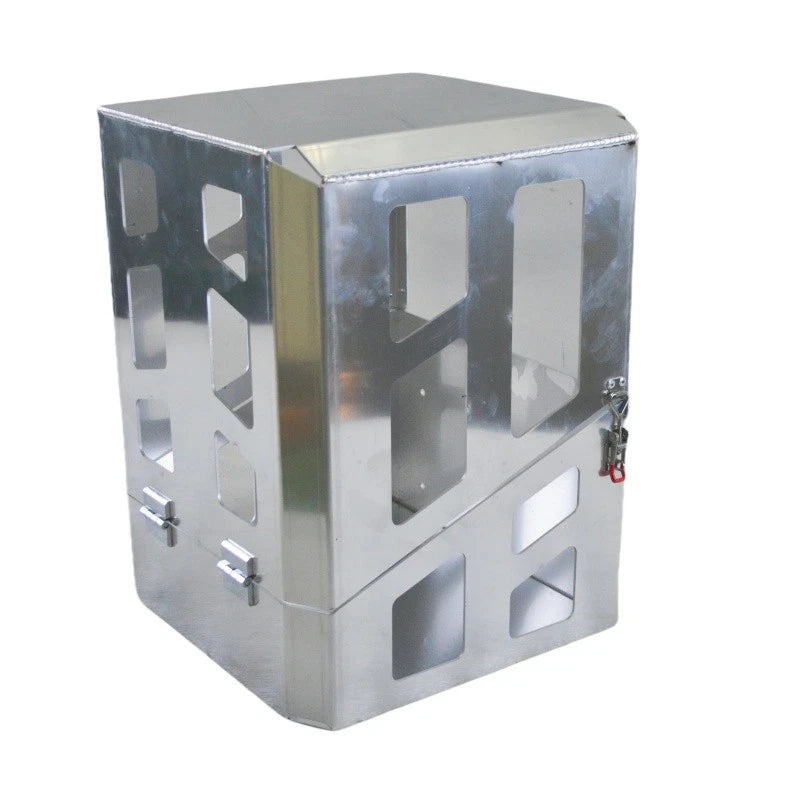 Aluminium Gas Bottle Holder for Caravan (16"x15"x21", 20lbs, Silver)