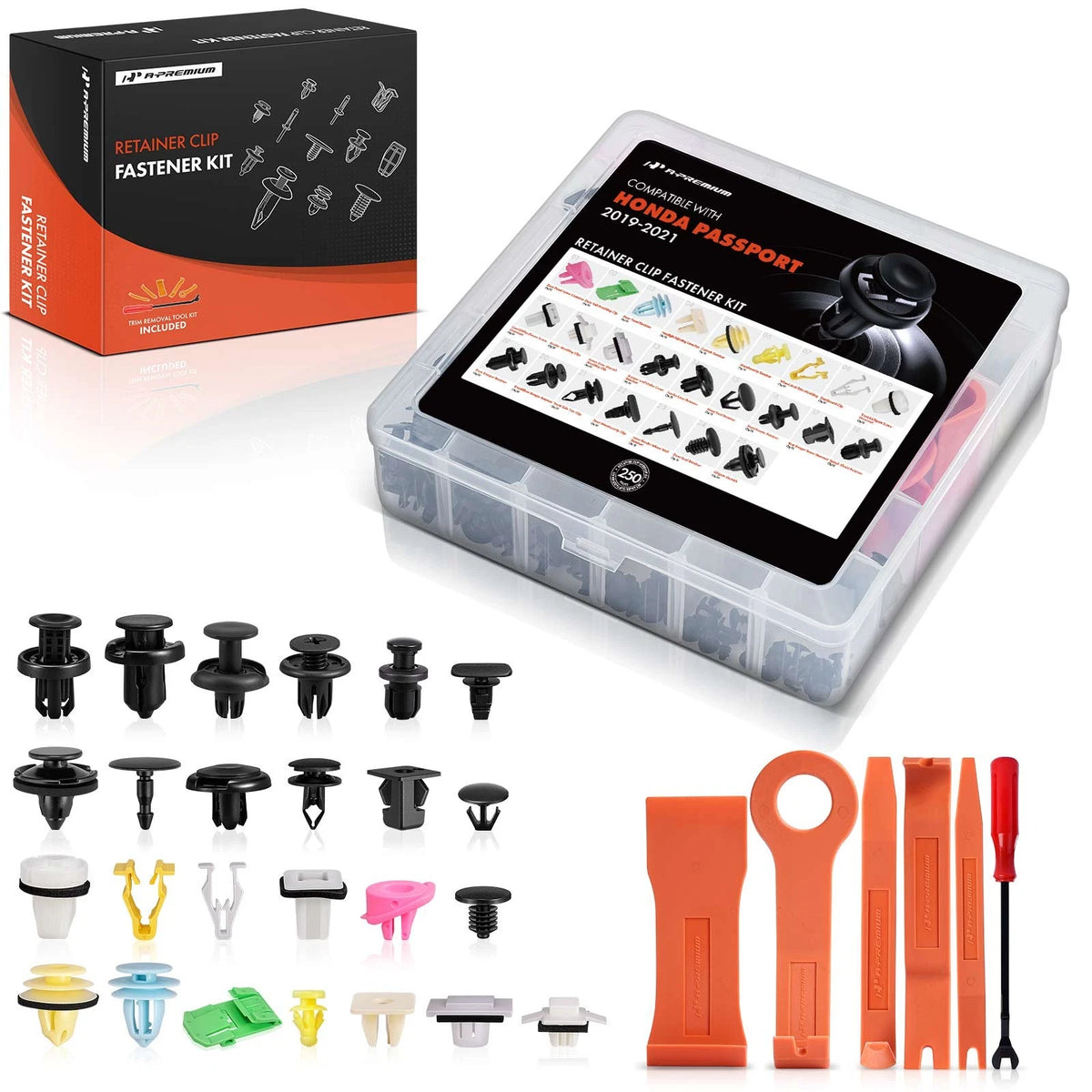 250Pcs Trim Clip Retainer Fastener Kit for Honda Passport (2019–2021)