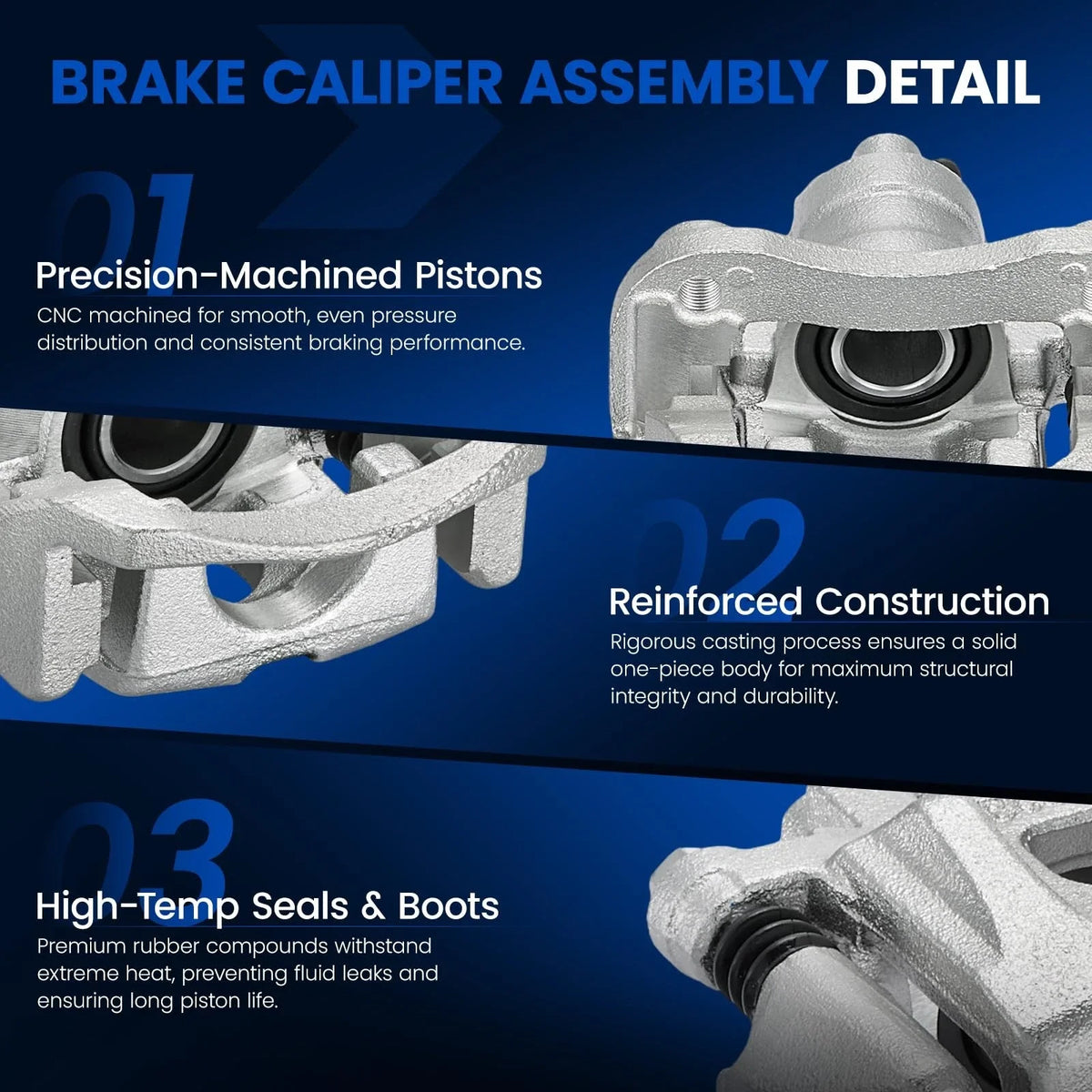 Rear Brake Calipers with Bracket for 2004-2007 Toyota Highlander (2x) (2.4L/3.3L)