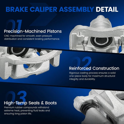 Rear Brake Calipers with Bracket for 2004-2007 Toyota Highlander (2x) (2.4L/3.3L)