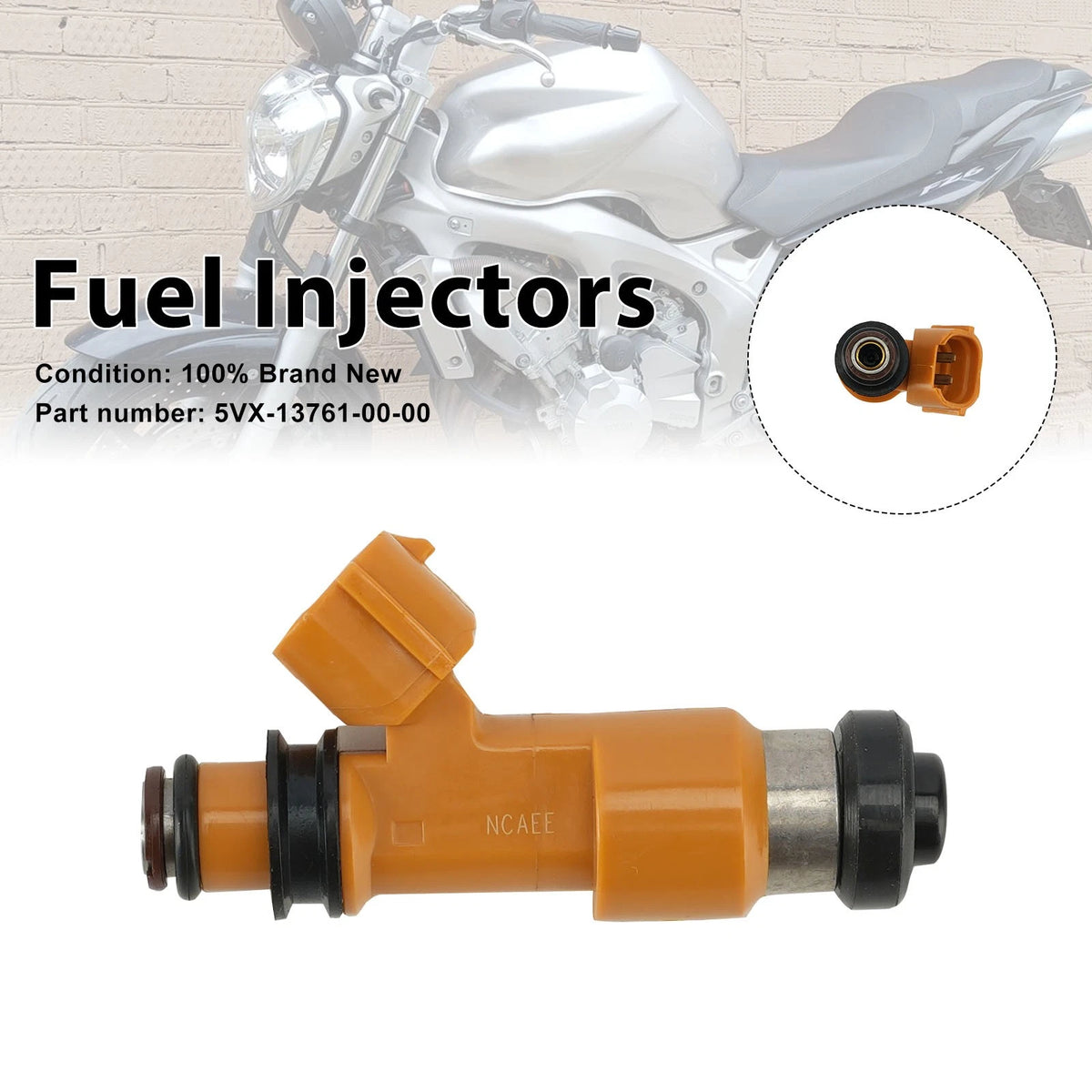 Fuel Injectors 2X for Yamaha FZ6 FZ6R (2004–2017) 5VX-13761-00-00