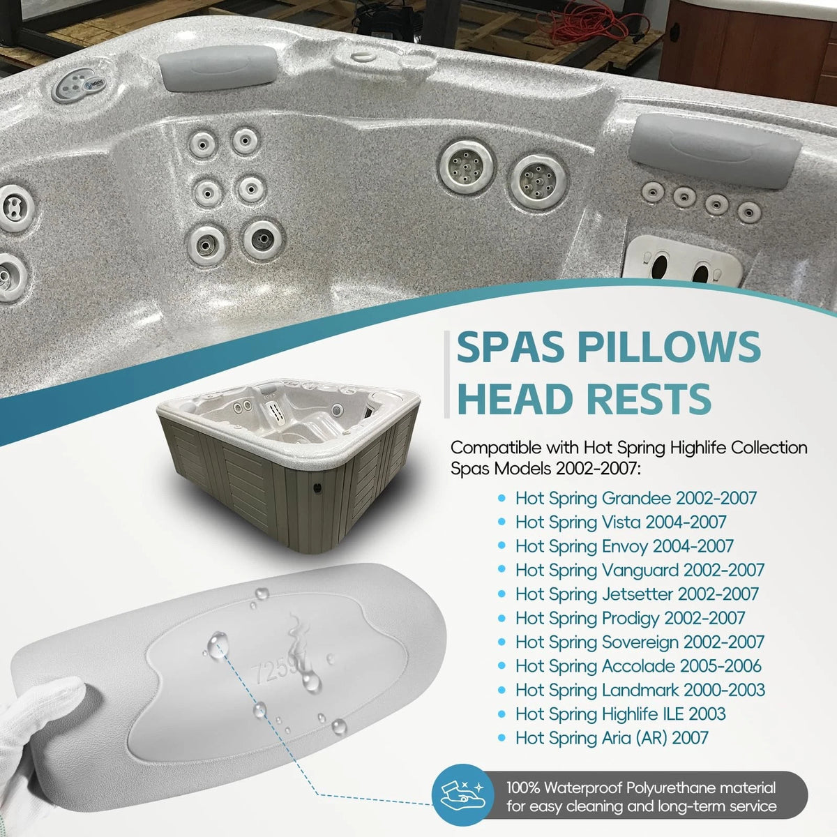 2X Hot Tub Pillow for Hot Spring (1997–2007)