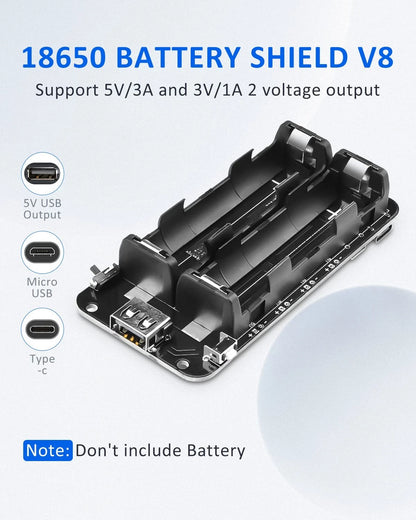 2X Battery Holder with USB Port for DIY Projects (30CM)
